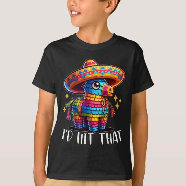 Camiseta Cinco De Mayo Ideias Engraçadas Eu Atingi Que Pina (Frente)
