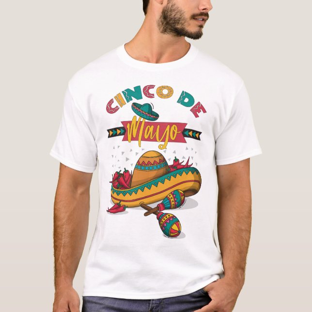 Camiseta Cinco de Mayo Ilustração, 2/1 (Frente)