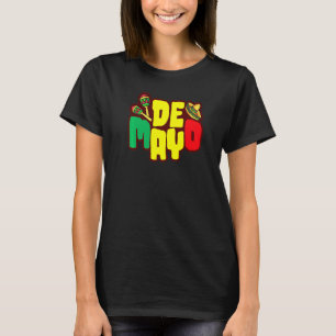 Camiseta Cinco de Mayo Impressão de Mão Mexicano
