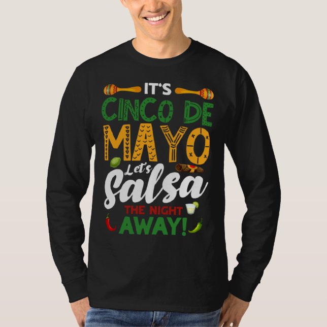 Camiseta Cinco De Mayo Let s Salsa The Night Away Fiesta 5  (Frente)