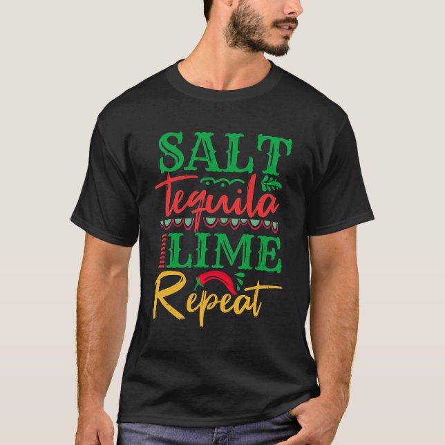 Camiseta Cinco de Mayo - limão de tequila salgada (Frente)