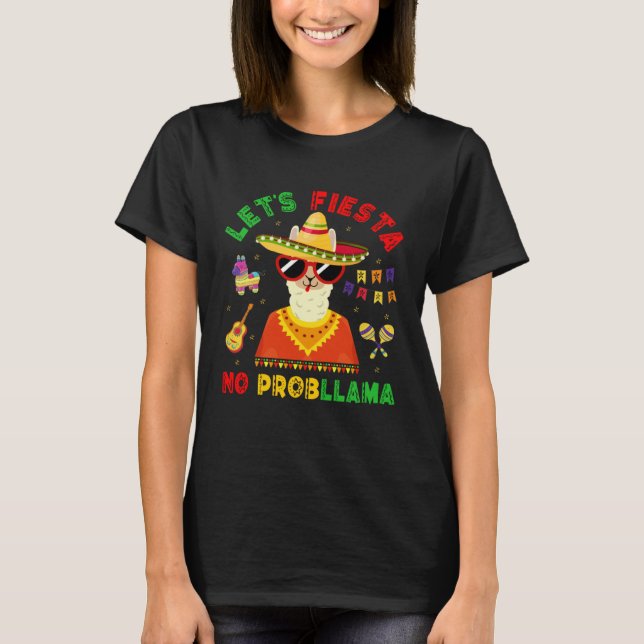 Camiseta Cinco de Mayo Llama Fiesta  Alpaca boys girls wome (Frente)