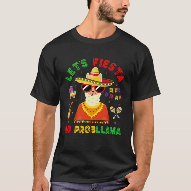 Camiseta Cinco de Mayo Llama Fiesta  Alpaca boys girls wome (Frente)