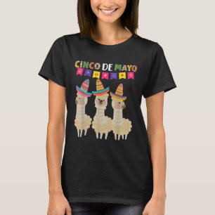 Camiseta Cinco De Mayo Llama Fiesta Vibração de Festa Defin