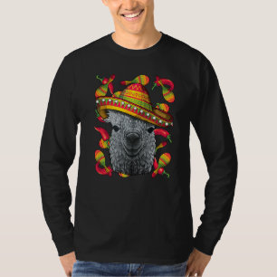 Camiseta Cinco De Mayo Llama Sombrero Mexicano Llama Fiesta