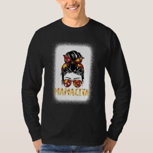 Camiseta Cinco de Mayo Mamacita Messy Bun Glass Mãe Fiest