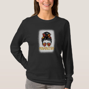 Camiseta Cinco de Mayo Mamacita Messy Bun Glass Mãe Fiest