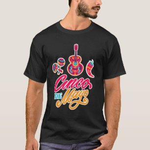 Camiseta Cinco De Mayo Maracas Guitar Pepperoni
