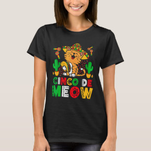 Camiseta Cinco De Mayo Meow Cat Sombrero Mexicano Fiesta Ta