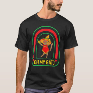 Camiseta Cinco De Mayo Meu Gato Gato Dançante Maracas Sombr