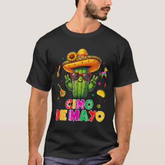 Camiseta Cinco de mayo mexican cactus funny lets fiestaCinc