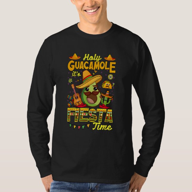 Camiseta Cinco De Mayo Mexican Guitar Holy Guacamole Fiesta (Frente)