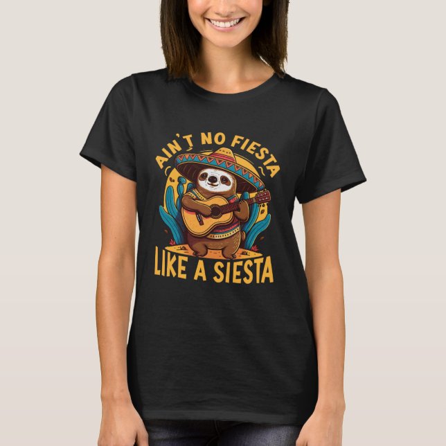 Camiseta Cinco De Mayo Mexican Sloth With Guitar  Fiesta (Frente)