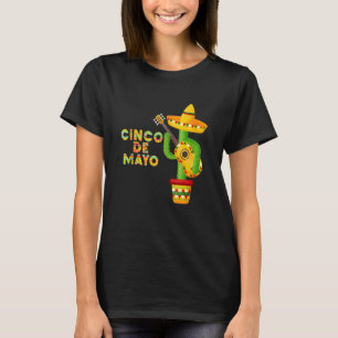 Camiseta Cinco De Mayo Mexicano Sombrero E Cactus Guitar