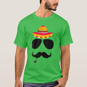 Camiseta Cinco de Mayo Mustache Enrolado Engraçado
