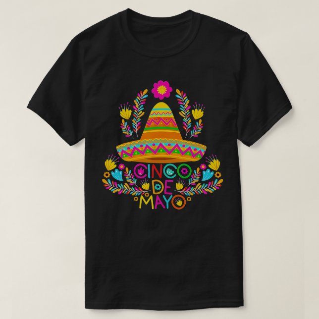 Camiseta Cinco de Mayo para Mens Mulheres Crianças Fiesta M (Frente do Design)