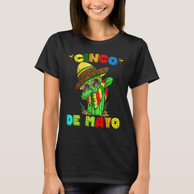 Camiseta Cinco De Mayo Para Mulheres Miúdas Crianças Mexica (Frente)