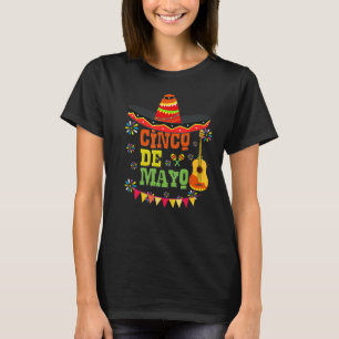 Camiseta Cinco de Mayo Partido Fiesta Mexicano Guitar Marac