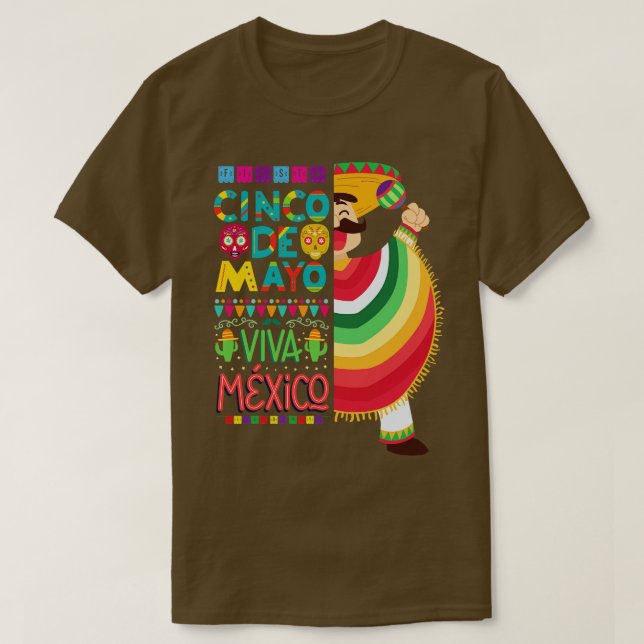 Camiseta Cinco de mayo partido mexicano (Frente do Design)