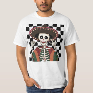 Camiseta Cinco de Mayo Skull Poncho Sombrero Idea verificad