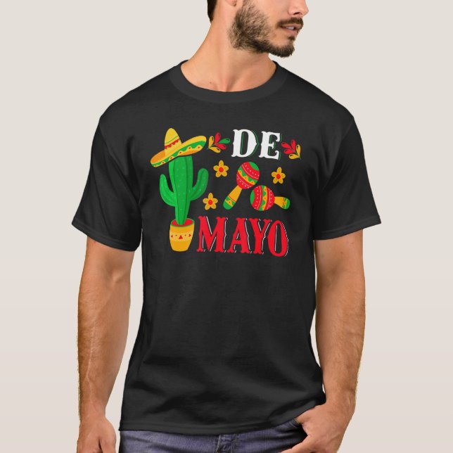 Camiseta Cinco De Mayo Sombrero Maraca Mexicana Fiesta De M (Frente)