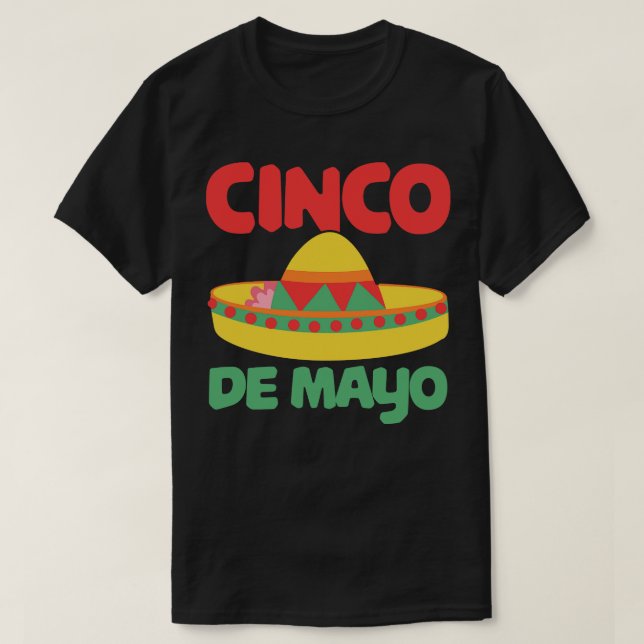 Camiseta Cinco de Mayo Sombrero Mexicano (Frente do Design)