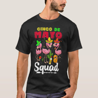 Camiseta Cinco de Mayo Squad Flamingo