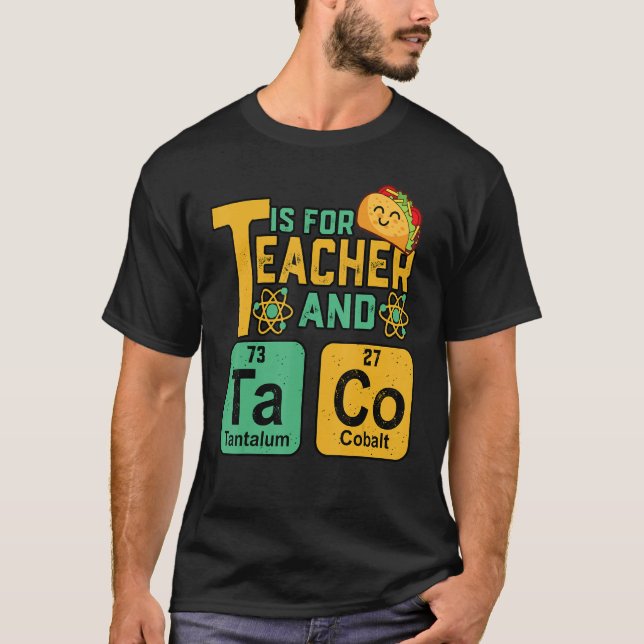 Camiseta Cinco De Mayo T Is For Teacher & Tacos Funny Mexic (Frente)