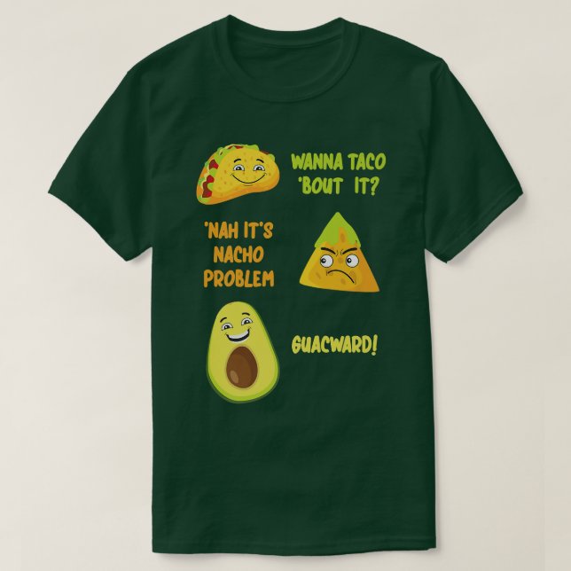 Camiseta Cinco De Mayo Taco Nacho Avocado Piada Divertido H (Frente do Design)