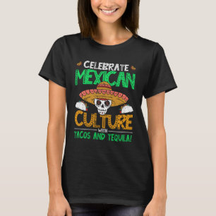 Camiseta Cinco De Mayo - Tacos De Cultura Mexicanos E Tequi