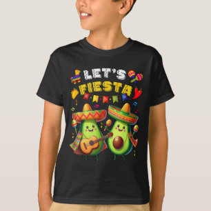 Camiseta Cinco De Mayo Vamos Festa Poncho Abacate Meninos M