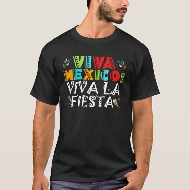 Camiseta Cinco De Mayo Viva Mexico Viva La Fiesta Fiesta 5  (Frente)