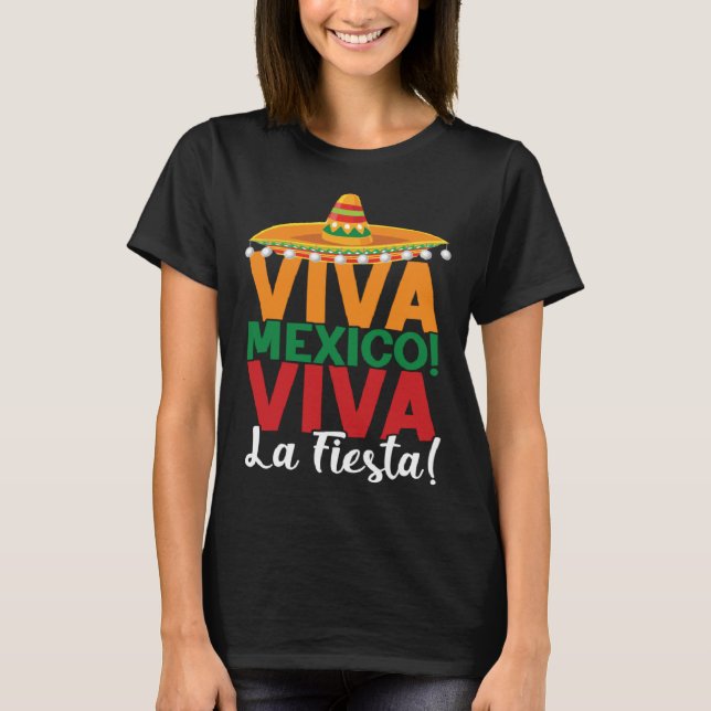 Camiseta Cinco De Mayo Viva Mexico Viva La Fiesta Fiesta 5  (Frente)