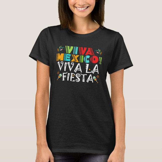 Camiseta Cinco De Mayo Viva Mexico Viva La Fiesta Fiesta 5  (Frente)
