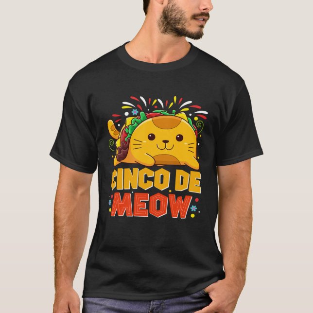 Camiseta Cinco De Meo  Mexican Cat Cinco De Mayo Costume Ta (Frente)