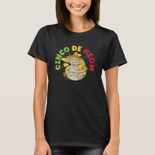 Camiseta Cinco de Meow Cat México Orgulho Mexicano Cinco De