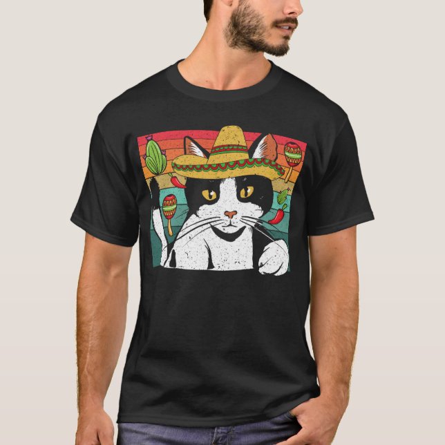 Camiseta Cinco de Meow Cat  Mexico Pride Mexican Cinco De M (Frente)