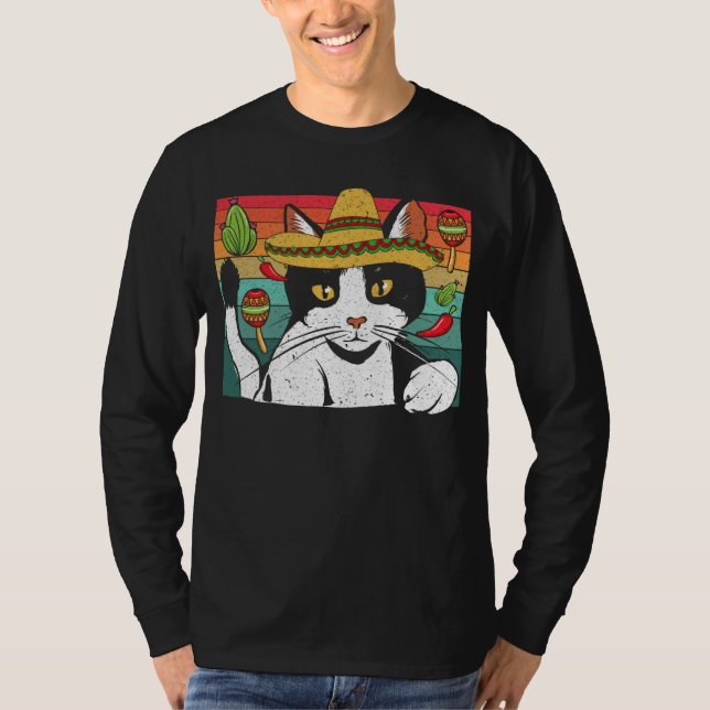 Camiseta Cinco de Meow Cat  Mexico Pride Mexican Cinco De M (Frente)