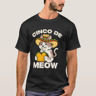 Camiseta Cinco De Meow Cinco De Mayo Amante De Gatos Mexica