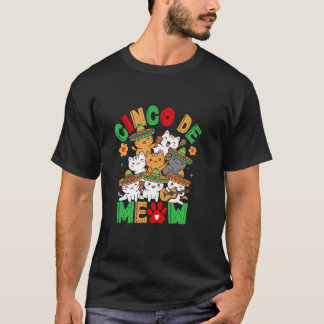 Camiseta Cinco De Meow Festa Divertida de Gatos Fofos