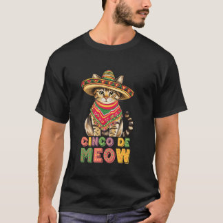 Camiseta Cinco De Meow Gato Sombrero Poncho Cinco De Mayo C