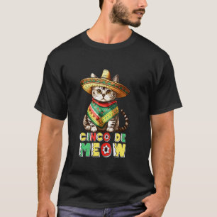 Camiseta Cinco De Meow Gato Sombrero Poncho Cinco De Mayo G