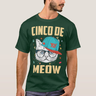 Camiseta Cinco De Meow Legal Cat Veste Chapéu Cinco De Mayo