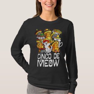 Camiseta Cinco De Meow Mayo Cat Sombrero Mexico Taco Cinco