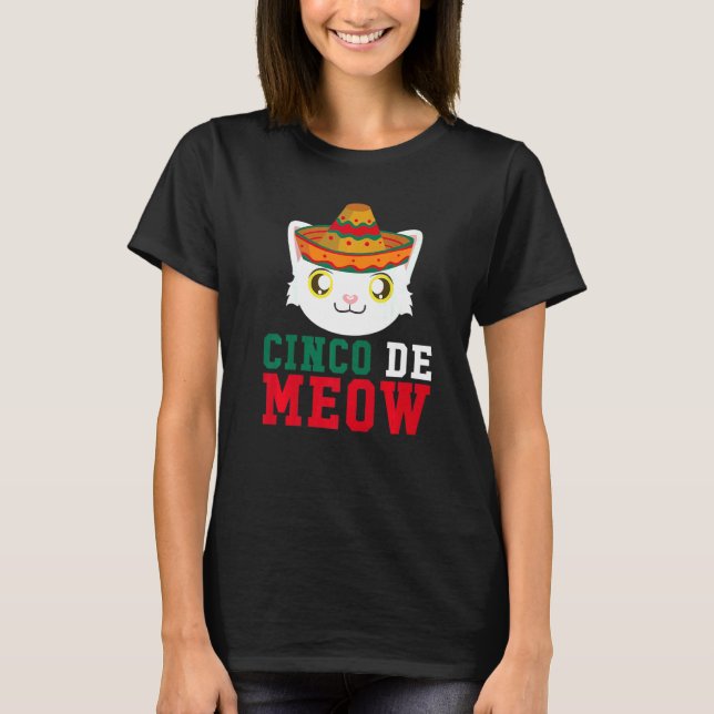 Camiseta Cinco De Meow Sombrero Cat Cinco De Mayo May Fift (Frente)