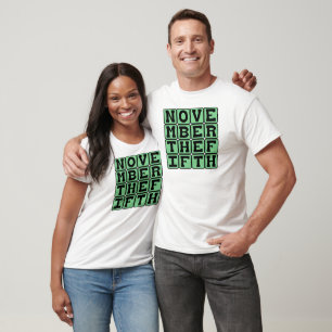 Camiseta Cinco de Novembro, Dia de Guy Fawkes