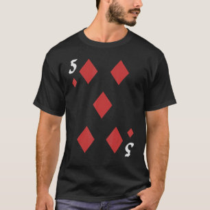 Camiseta Cinco De Ouros De Cartões Grupo De Halloween Cos