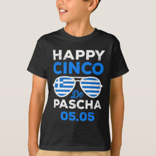 Camiseta Cinco De Pascha Bandeira Da Grécia Páscoa Grega En