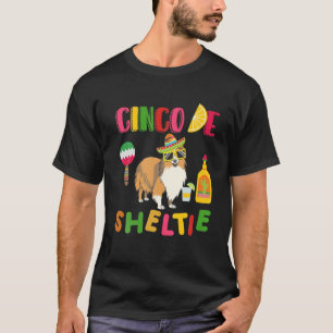 Camiseta Cinco De Sheltie Funny Cinco De Mayo Dog Vestindo