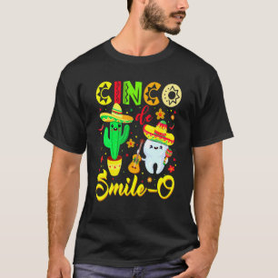 Camiseta Cinco De Smile O Dentista Cactus Dente Mexicano